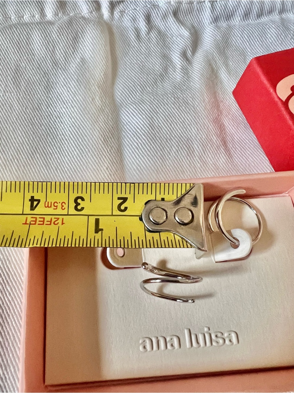 Ana Luisa Harley Double Hoop Earrings Sterling Silver New in Box - Picture 5 of 5